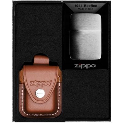 Zestaw Zapalniczka Zippo Replica Brush Chrome Prezentowy No4 Zestaw Zapalniczka Zippo Replica Brush Chrome Prezentowy No4