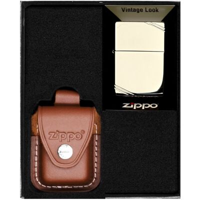 Zestaw Zapalniczka Zippo Vintage Chrome High Polish Prezentowy No4 Zestaw Zapalniczka Zippo Vintage Chrome High Polish Prezentowy No4