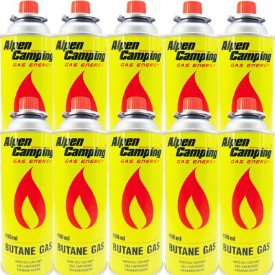 Alpen Camping 10 x Gaz Kartusz Nabój Gazowy 400ml/227gr Alpen Camping 10 x Gaz Kartusz Nabój Gazowy 400ml/227gr