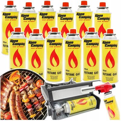 Alpen Camping KARTUSZ GAZOWY GAZ do KUCHENKI TURYSTYCZNEJ PALNIKA NABÓJ WKŁAD x 12 Alpen Camping KARTUSZ GAZOWY GAZ do KUCHENKI TURYSTYCZNEJ PALNIKA NABÓJ WKŁAD x 12