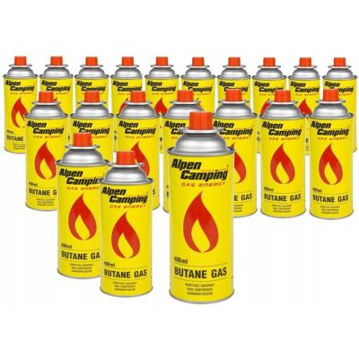 Alpen Camping Kartusz Gazowy Gaz Do Kuchenki Turystycznej Palnika Nabój Wkład X 20 Sztuk Alpen Camping Kartusz Gazowy Gaz Do Kuchenki Turystycznej Palnika Nabój Wkład X 20 Sztuk