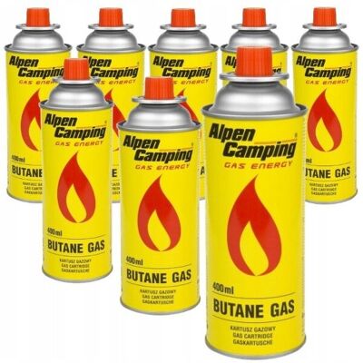 Alpen Camping Kartusz Gazowy Gaz Do Kuchenki Turystycznej Palnika Nabój Wkład X 8 Sztuk Alpen Camping Kartusz Gazowy Gaz Do Kuchenki Turystycznej Palnika Nabój Wkład X 8 Sztuk