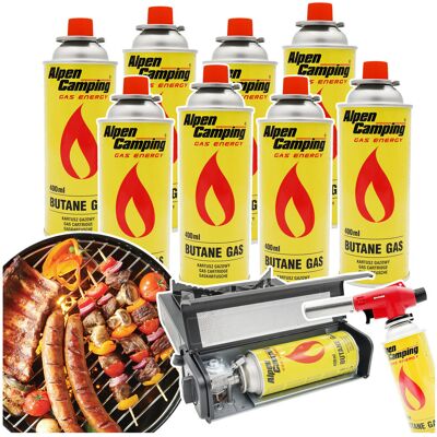 Alpen Camping KARTUSZ GAZOWY GAZ do KUCHENKI TURYSTYCZNEJ PALNIKA NABÓJ WKŁAD x 8 sztuk ZESTAW Alpen Camping KARTUSZ GAZOWY GAZ do KUCHENKI TURYSTYCZNEJ PALNIKA NABÓJ WKŁAD x 8 sztuk ZESTAW