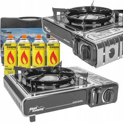 Alpen Camping Kuchenka Turystyczna Gazowa Alpen Montblanc z Walizką + 4x Kartusze z Gazem Alpen Camping Kuchenka Turystyczna Gazowa Alpen Montblanc z Walizką + 4x Kartusze z Gazem