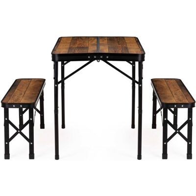 Springos Meble Kempingowe, Składane Zestaw Stół 60x90 Cm 2 Ławki Turystyczne Springos Meble Kempingowe, Składane Zestaw Stół 60x90 Cm 2 Ławki Turystyczne