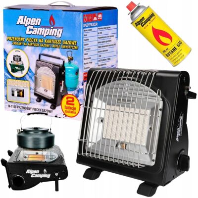 Alpen Camping PIECYK GAZOWY TURYSTYCZNY KUCHENKA GRZEJNIK NA KARTUSZ 2W1 1,7 KW + KARTUSZ Alpen Camping PIECYK GAZOWY TURYSTYCZNY KUCHENKA GRZEJNIK NA KARTUSZ 2W1 1,7 KW + KARTUSZ