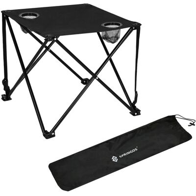 Springos Stolik Turystyczny 46cm Stół Kempingowy Składany Czarny Springos Stolik Turystyczny 46cm Stół Kempingowy Składany Czarny