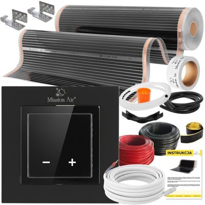 Mission Zestaw Ir Silver 160w 18m²,Szer.100cm +aries Lcd Black Mission Zestaw Ir Silver 160w 18m²,Szer.100cm +aries Lcd Black