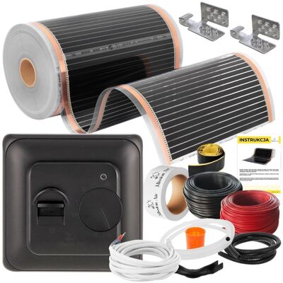 Mission Zestaw Ir Silver 160w 1m²,Szer.50cm + Aries Black Mission Zestaw Ir Silver 160w 1m²,Szer.50cm + Aries Black