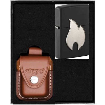 Zestaw Zippo Zapalniczka Big Flame Silver Prezentowy No2 Zestaw Zippo Zapalniczka Big Flame Silver Prezentowy No2