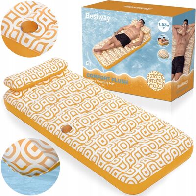 Bestway Materac Plażowy Komfort Plus Deluxe 183x84cm Oparcie + Uchyt 43836 Bestway Materac Plażowy Komfort Plus Deluxe 183x84cm Oparcie + Uchyt 43836