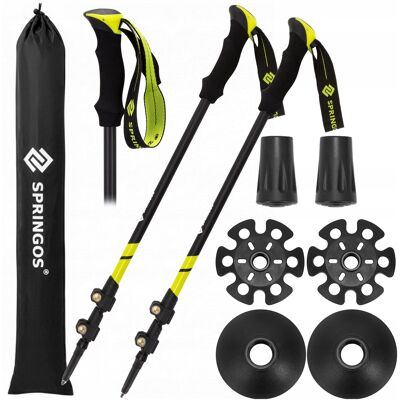 Springos Kijki Nordic Walking X2 Trekkingowe Kije Do Chodzenia Składane Zestaw Etui Springos Kijki Nordic Walking X2 Trekkingowe Kije Do Chodzenia Składane Zestaw Etui