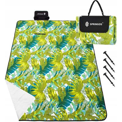 Springos Koc Piknikowy Biwak 200x200cm Mata Izolacja Plażowy Polar Wodoodporny Kotwy Springos Koc Piknikowy Biwak 200x200cm Mata Izolacja Plażowy Polar Wodoodporny Kotwy