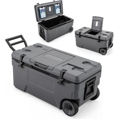COSTWAY Lodówka Turystyczna Z Kółkami 70 L Lodówka Na Kemping COSTWAY Lodówka Turystyczna Z Kółkami 70 L Lodówka Na Kemping
