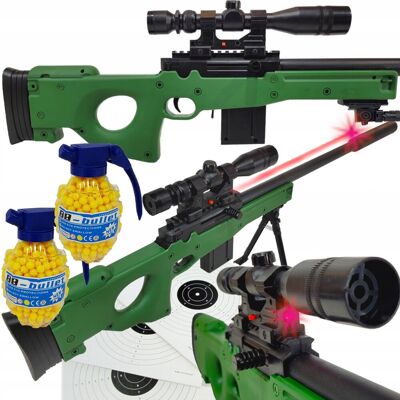 Inny producent Awp Karabin Snajperka na Kulki Replika Air Soft Gun Luneta Laser 2x Granaty Inny producent Awp Karabin Snajperka na Kulki Replika Air Soft Gun Luneta Laser 2x Granaty