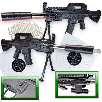Inny producent Karabin M4a1 Amerykański na Kulki Replika, Snajperka Asg + Laser + Tarcze Inny producent Karabin M4a1 Amerykański na Kulki Replika, Snajperka Asg + Laser + Tarcze
