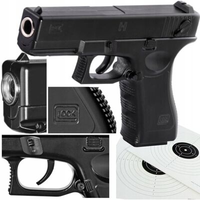 Inny producent Metalowy Pistolet na Kulki Glock 17 Replika Asg / 100% Metal +2 Tarcze Inny producent Metalowy Pistolet na Kulki Glock 17 Replika Asg / 100% Metal +2 Tarcze