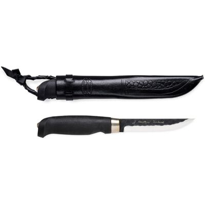 Nóż Marttiini Lynx Black Edition stal węglowa 80CrV2 + skórzana pochwa Nóż Marttiini Lynx Black Edition stal węglowa 80CrV2 + skórzana pochwa