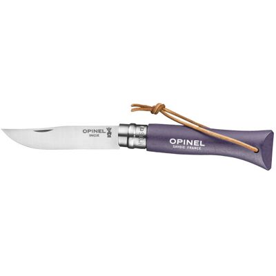 Nóż Opinel Colorama 06 inox grab fioletowy z rzemieniem Nóż Opinel Colorama 06 inox grab fioletowy z rzemieniem