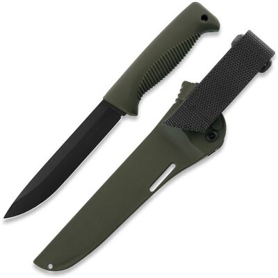 Nóż Peltonen Knives Puukko Czarna Powłoka Teflon. Oliwkowa Rękojeść Pochwa Nóż Peltonen Knives Puukko Czarna Powłoka Teflon. Oliwkowa Rękojeść Pochwa