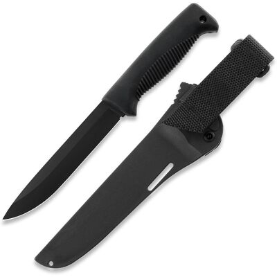 Nóż Peltonen Knives Ranger Czarna Powłoka Teflonowa Czarna Rękojeść Pochwa Nóż Peltonen Knives Ranger Czarna Powłoka Teflonowa Czarna Rękojeść Pochwa