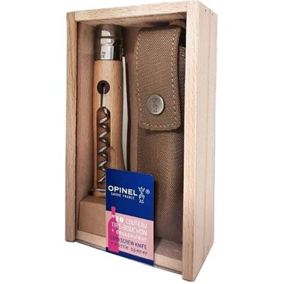 Nóż składany Opinel No. 10 z korkociągiem i otwieraczem + etui Nóż składany Opinel No. 10 z korkociągiem i otwieraczem + etui