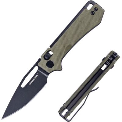 Nóż Składany Real Steel Vis Hole Crossbar Lock Black 14C27 Green G10 Nóż Składany Real Steel Vis Hole Crossbar Lock Black 14C27 Green G10