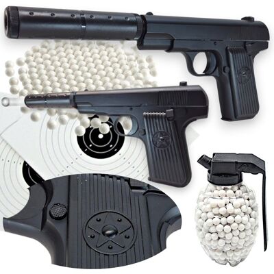 Inny producent Tokarev Tt Replika Broni Asg Pistolet Metalowy Kulki Tłumik Granat 2 Tarcze Inny producent Tokarev Tt Replika Broni Asg Pistolet Metalowy Kulki Tłumik Granat 2 Tarcze