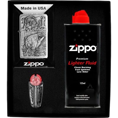 Zestaw ZIPPO Zapalniczka FISHING EMBLEM Prezentowy No1 Zestaw ZIPPO Zapalniczka FISHING EMBLEM Prezentowy No1
