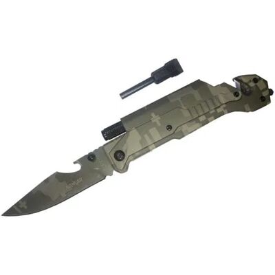 Nóż Ratunkowy Bezpieczeństwa 6w1 Camo/moro Kandar Nóż Ratunkowy Bezpieczeństwa 6w1 Camo/moro Kandar