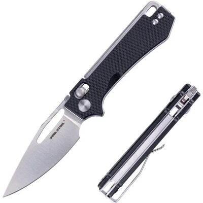 Nóż Składany Real Steel Vis Thumb Hole Crossbar Lock Stonewash Black G10 Nóż Składany Real Steel Vis Thumb Hole Crossbar Lock Stonewash Black G10