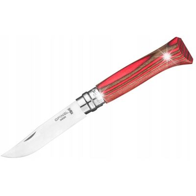 Opinel Nóż Inox Laminated Red Natural 08 Opinel Nóż Inox Laminated Red Natural 08