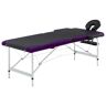 Zakito Stół do masażu 2-strefowy, aluminiowy, czarno-fiol