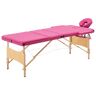 Zakito Stół do masażu 3-strefowy, składany, różowy, 191x7
