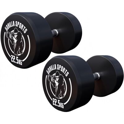 Gorilla Sports 22,5 kg Hantla stała żeliwna gumowana Gorilla Sports 22,5 kg Hantla stała żeliwna gumowana