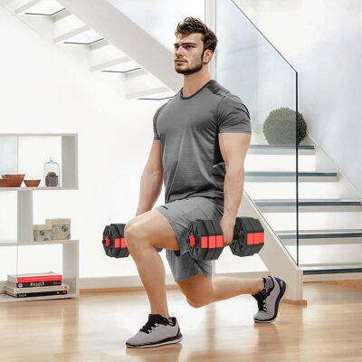 Yulinland 6-w-1 Zestaw hantli Kurzhantel, hantle regulowane, sztanga, kettlebells i uchwyty do pompek 25 kg – do treningu siłowego w domu Yulinland 6-w-1 Zestaw hantli Kurzhantel, hantle regulowane, sztanga, kettlebells i uchwyty do pompek 25 kg – do treningu siłowego w domu