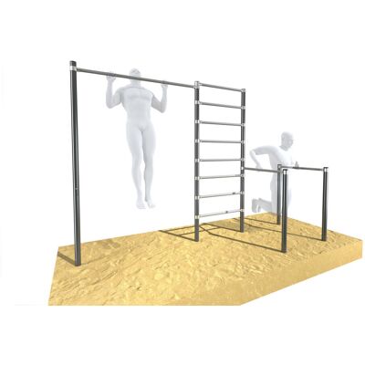 Drążek ogrodowy do podciągania z poręczami i drabinką OCYNK Street workout UNDERFIT UF9881 Drążek ogrodowy do podciągania z poręczami i drabinką OCYNK Street workout UNDERFIT UF9881