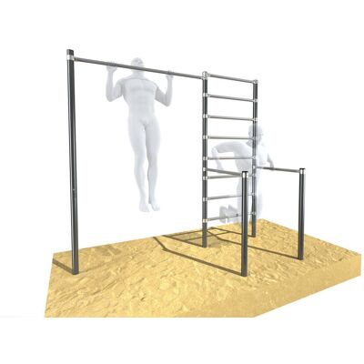 Drążek ogrodowy do podciągania z poręczami i drabinką OCYNK Street workout UNDERFIT UF9882 Drążek ogrodowy do podciągania z poręczami i drabinką OCYNK Street workout UNDERFIT UF9882