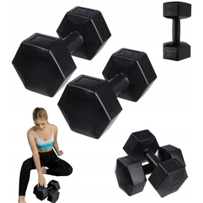 DrFit Hantle ciężarki do ćwiczeń fitness sześciokątne zestaw 2x 6kg czarne DrFit Hantle ciężarki do ćwiczeń fitness sześciokątne zestaw 2x 6kg czarne