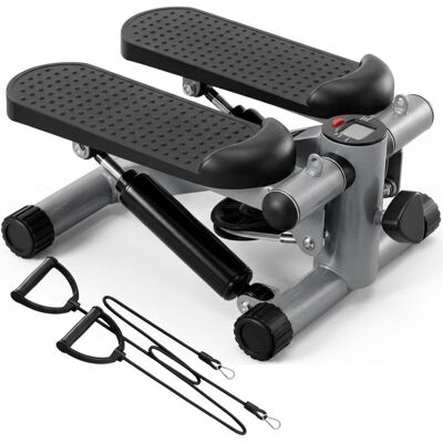 DrFit Stepper z licznikiem i elastycznymi linkami do ćwiczeń czarno-szary DrFit Stepper z licznikiem i elastycznymi linkami do ćwiczeń czarno-szary