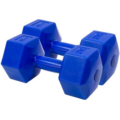 Enero Fit, Zestaw hantli kompozytowych 2x5 kg, niebieski Enero Fit, Zestaw hantli kompozytowych 2x5 kg, niebieski