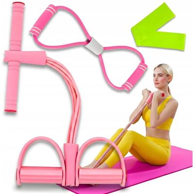Inny producent Ekspander Guma Taśma Oporowa Do Ćwiczeń Brzucha Zestaw Fitness - Różowa Inny producent Ekspander Guma Taśma Oporowa Do Ćwiczeń Brzucha Zestaw Fitness - Różowa
