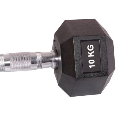 ENERO FIT, Hantla gumowa, Hex, czarny, 10 kg ENERO FIT, Hantla gumowa, Hex, czarny, 10 kg
