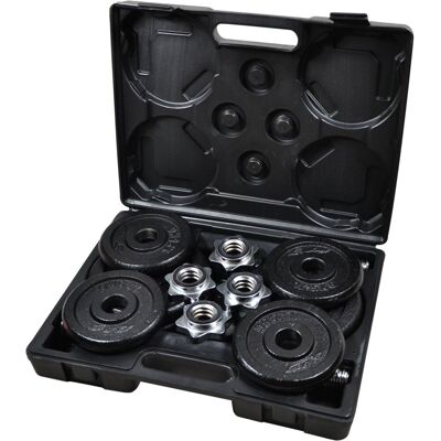 ENERO FIT, Zestaw Hantli żeliwnych w walizce 2x9,5kg ENERO FIT, Zestaw Hantli żeliwnych w walizce 2x9,5kg
