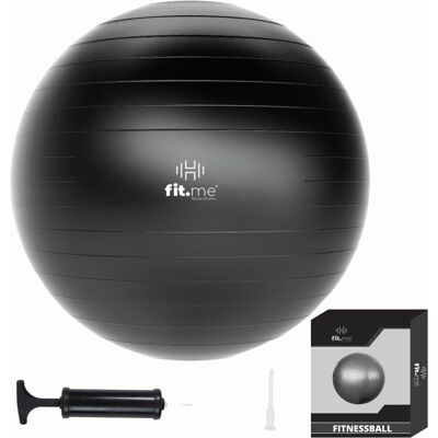Fit.me Piłka 60cm gimnastyczna rehabilitacyjna fitness z pompką czarna Fit.me Piłka 60cm gimnastyczna rehabilitacyjna fitness z pompką czarna