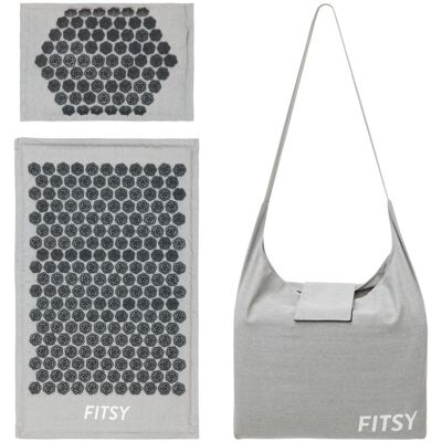 Empik FITSY, Mata do masażu z poduszką + torba, Szara, 68 x 42 cm Empik FITSY, Mata do masażu z poduszką + torba, Szara, 68 x 42 cm