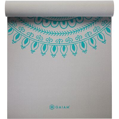 Gaiam Mata do jogi Teal Marrakesh - Dłuższa/Szersza - 6mm Premium Gaiam Mata do jogi Teal Marrakesh - Dłuższa/Szersza - 6mm Premium