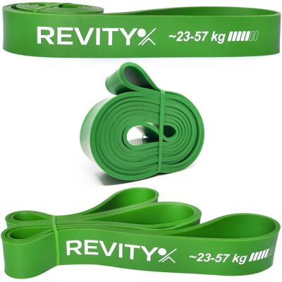 REVITY Guma Oporowa Do Ćwiczeń Podciągania Fitness Crossfit Treningu Całego Ciała Power Band Regular, Zielona, Opór 23-57 Kg REVITY Guma Oporowa Do Ćwiczeń Podciągania Fitness Crossfit Treningu Całego Ciała Power Band Regular, Zielona, Opór 23-57 Kg