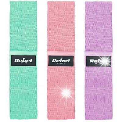 Gumy do ćwiczeń materiałowe zestaw 3 gum taśmy Mini Band M 27-55kg Rebel Gumy do ćwiczeń materiałowe zestaw 3 gum taśmy Mini Band M 27-55kg Rebel