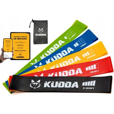 KUDDA GUMY DO ĆWICZEŃ MINI BAND fitness taśmy oporowe KUDDA GUMY DO ĆWICZEŃ MINI BAND fitness taśmy oporowe